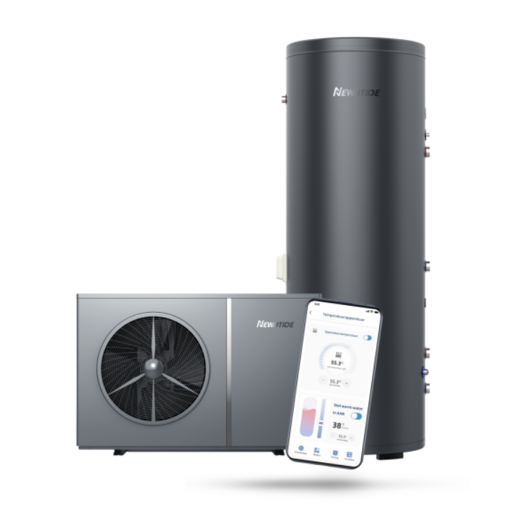 Newntide Warmtepomp pakket 4.5 ~ 12.74 KW Warmwateropslag 250L