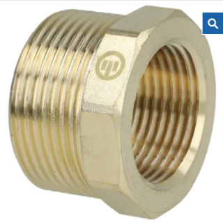 Verloop 1 1/4" x 1" US/IS brede uitvoering