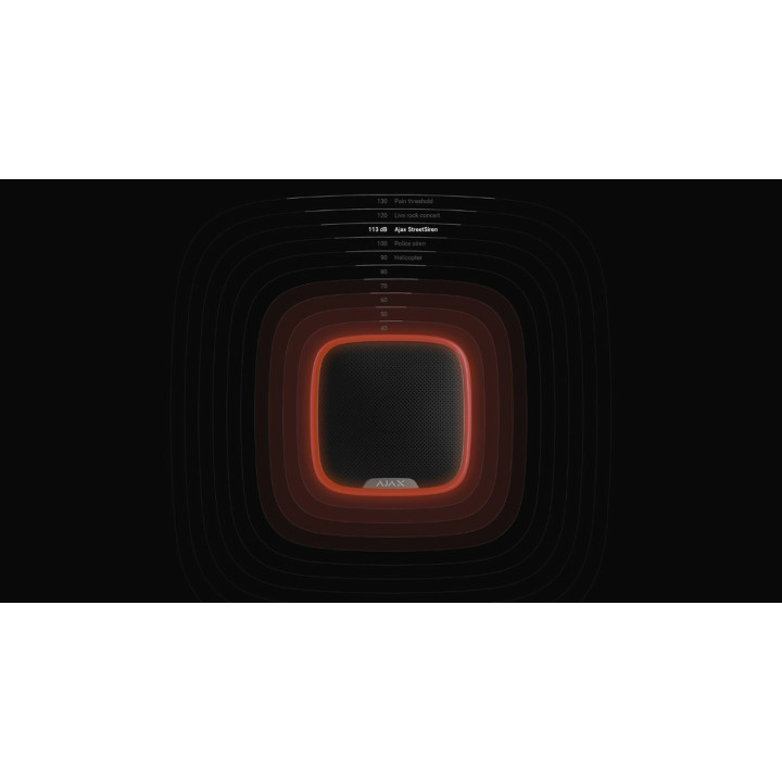 Ajax StreetSiren, zwart, draadloze buitensirene met LED