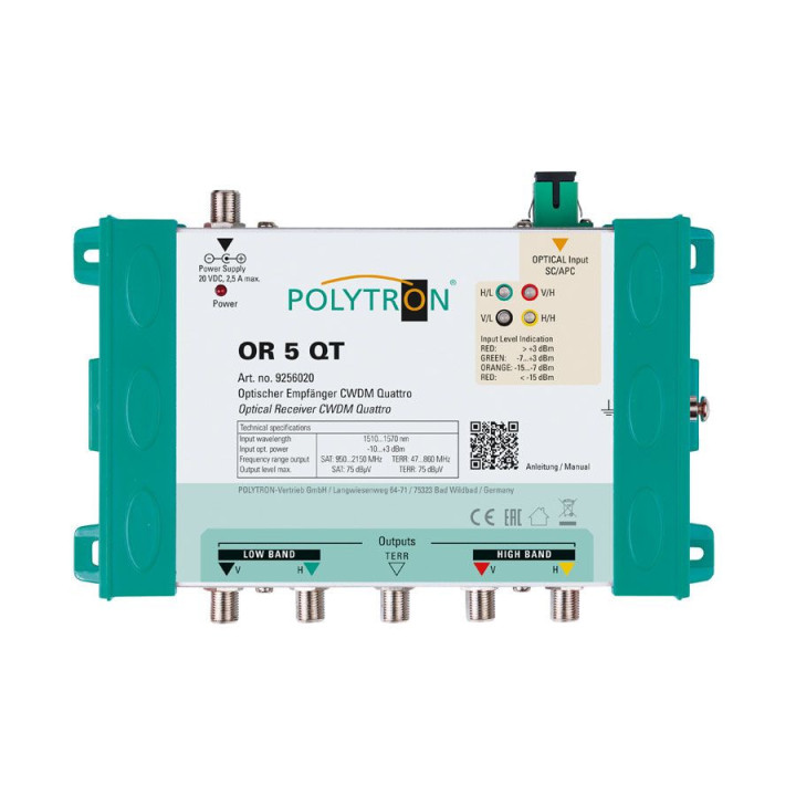 Polytron OR 5 QT CWDM Optical to Coax Converter QUATTRO