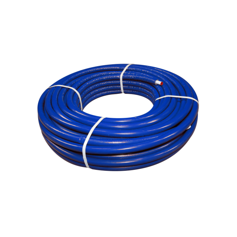 BONFIX 2003310 - Alu-pers meerlagenbuis + 6 mm isolatie blauw - 20 x 2 mm (rol 50 meter)