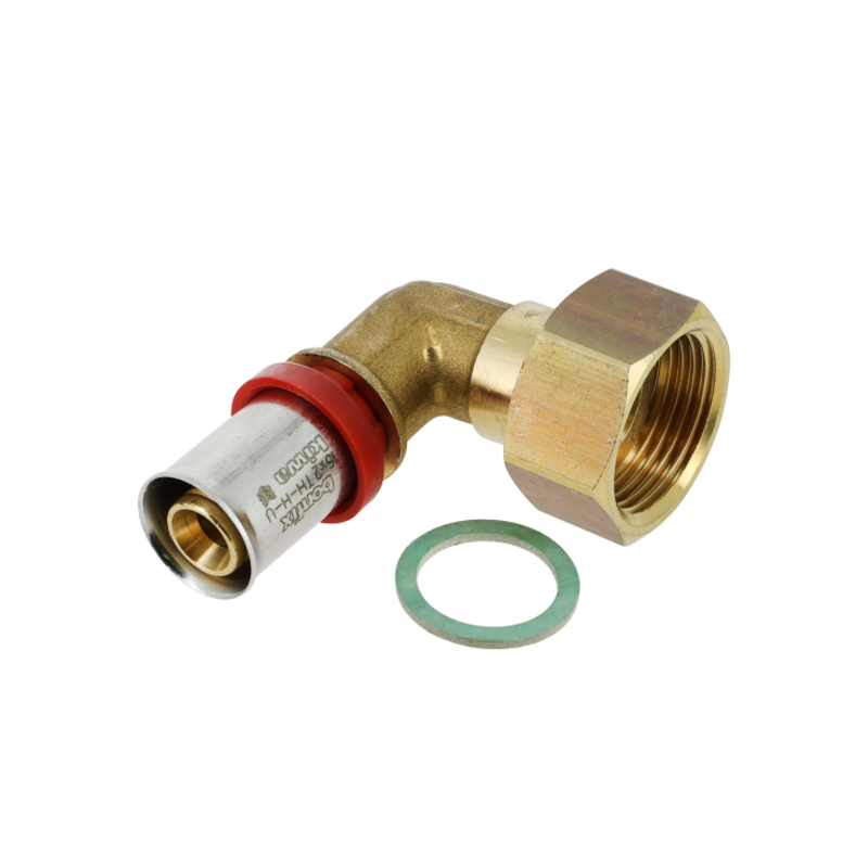 BONFIX 2002103 - Perskoppeling knie 90° - Messing - 16 x 3/4'' G F