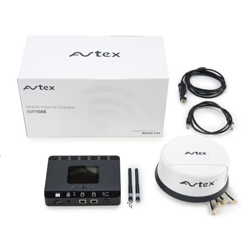 Avtex AMR104X complete kit 4G router R104X + ant. LG55AN WIT,Avtex AMR104X complete kit 4G router R104X + ant. LG55AN WIT