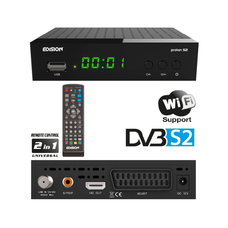 Edision Proton S2 plus LED DVB-S2 FTA