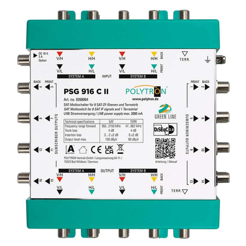 Polytron PSG 916 C II Multiswitch cascade 9 in 16 uit