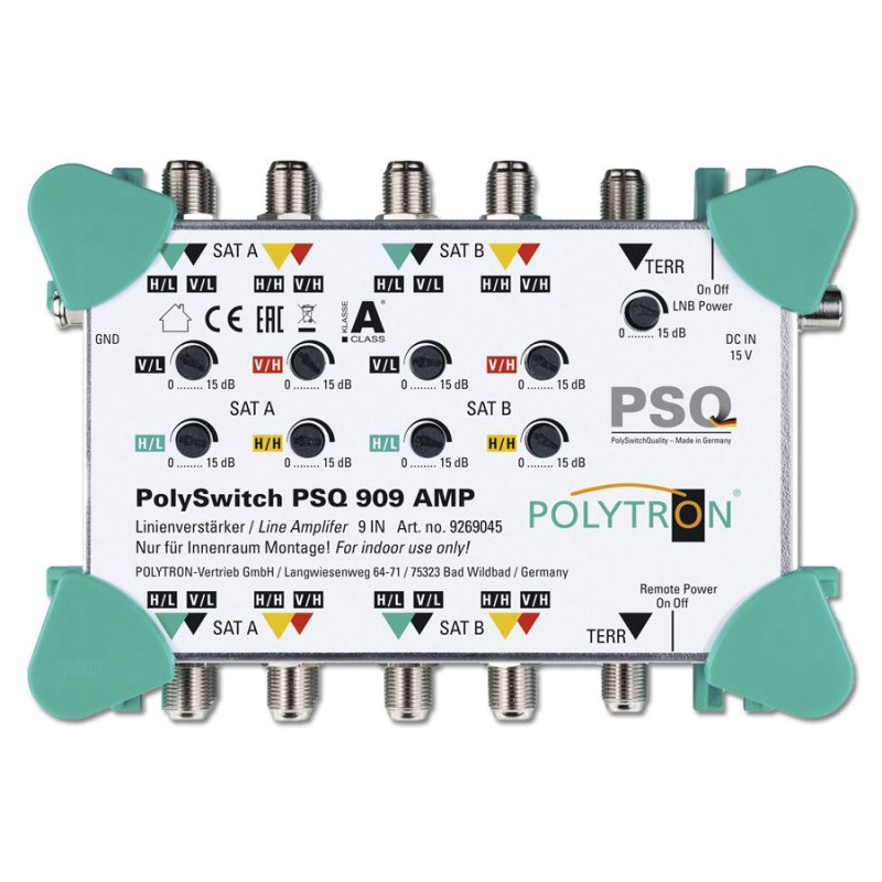 Polytron PSQ 909 AMP Multiswitch lijnverst. 9 in 9 uit opop