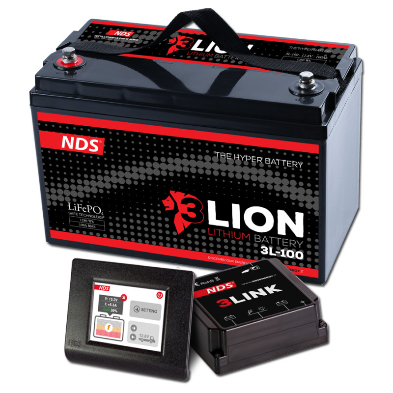 NDS 3LIONSYSTEM Lithium Accu 12V -100Ah + 3LINK 100A 3L-100