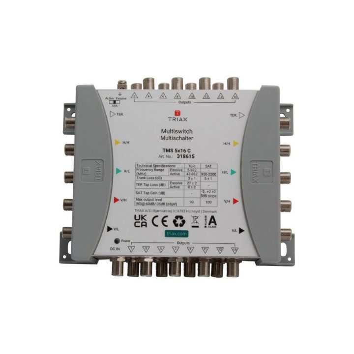 Triax TMS 5x16 Cascade Multiswitch 5 in 16 uit