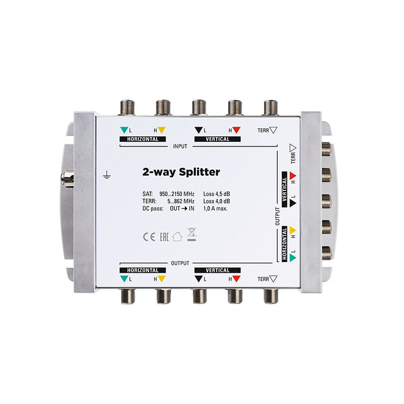 Polytron PSG 510S 2-weg verdeler voor cascade 5 IN, 2x 5 OUT