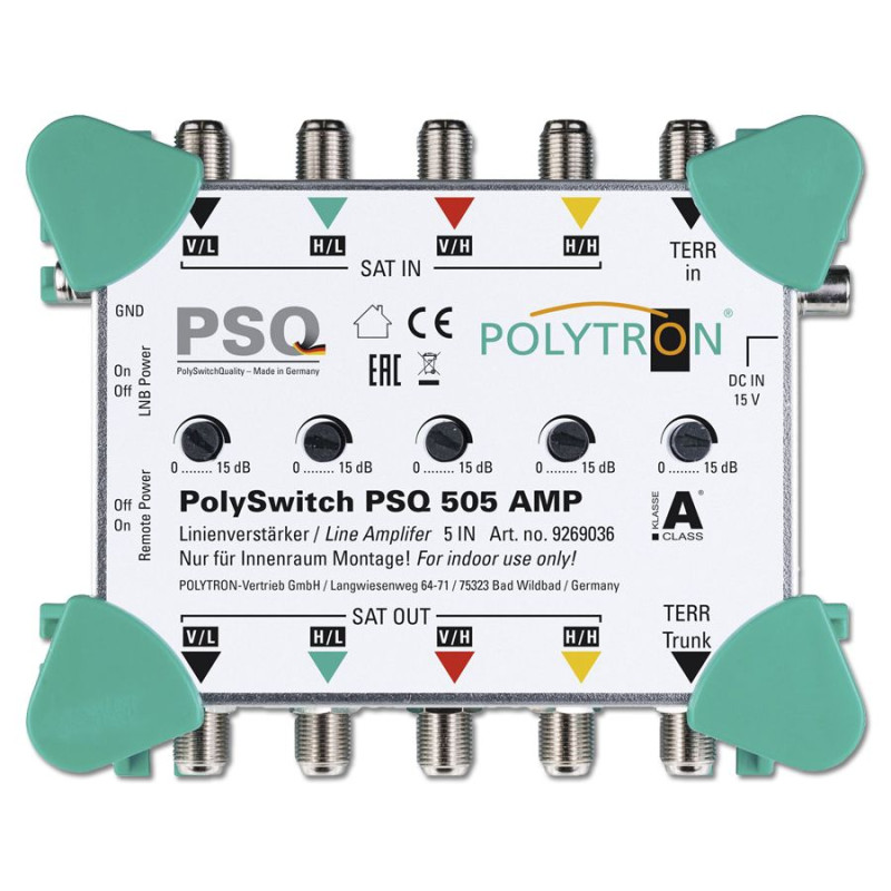 Polytron PSQ 505 AMP Multiswitch lijnverst. 5 in 5 uit opop