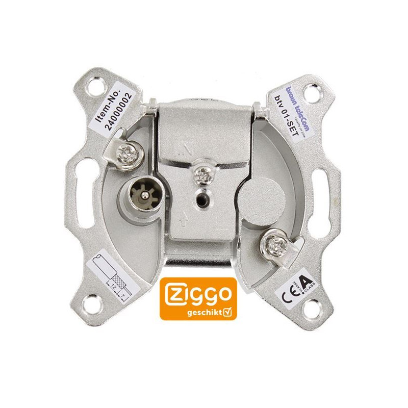 Braun Telecom BTV01-SET enkelgats einddoos incl. afdekplaat