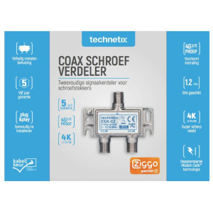 Technetix ESX-02-S SHOP 2-voudig F-Splitter Ziggo Geschikt