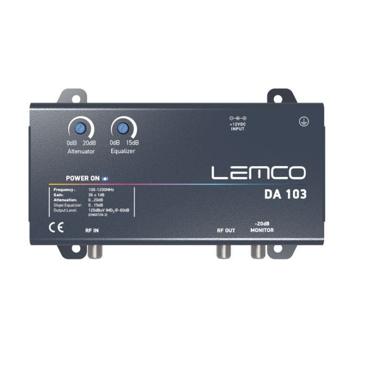 Lemco DA103 Full band 36dB/120dbuV output met equalizer