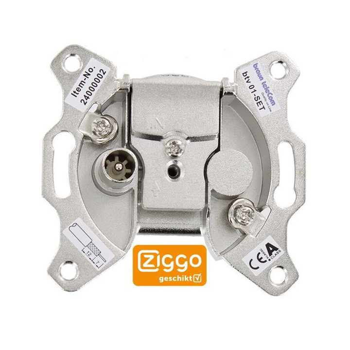 Braun Telecom BTV01-SET enkelgats einddoos incl. afdekplaat