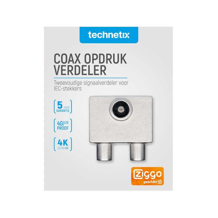 Technetix PTSX-02-S SHOP IEC Push-on splitter Ziggo Geschikt