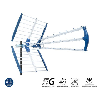 Edision 18db antenne UHF Yagi 470-694MHz 5G filter