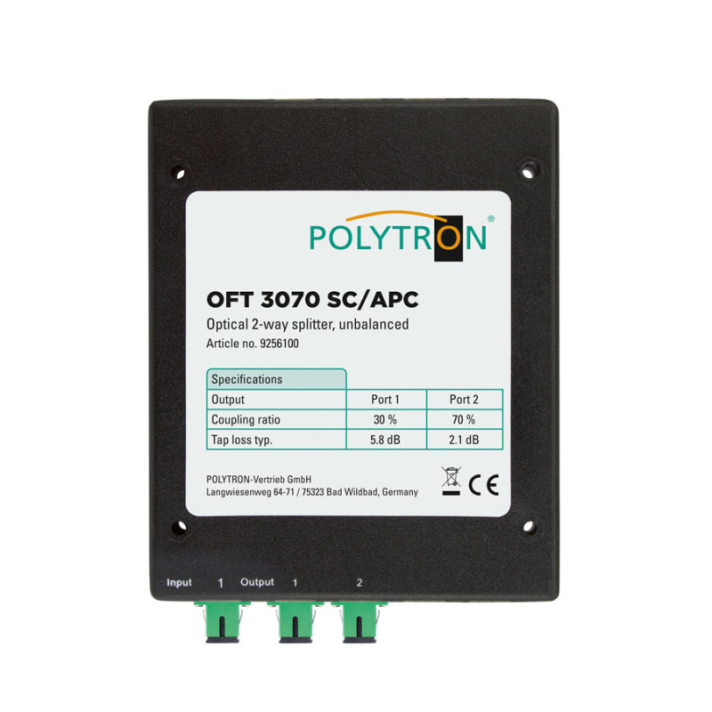 Polytron OFT 3070 SC/APC 2-weg Optische Tap 30/70