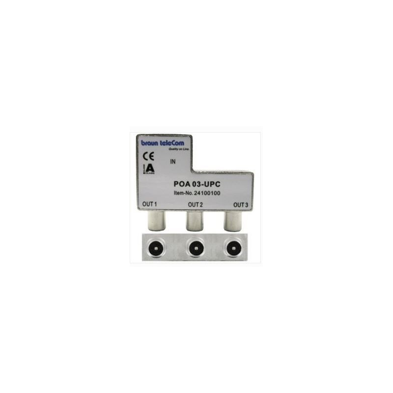 Braun Telecom POA 03 UPC Opdruk 3v IEC verdeler male