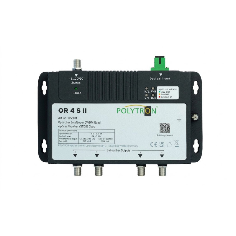 Polytron OR 4 S II CWDM Optical to Coax Converter QUAD