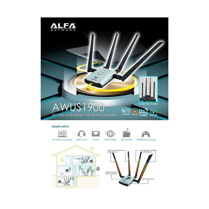 Alfa Network AWUS1900 802.11ac AC1900 Ultra-speed USBAdapter