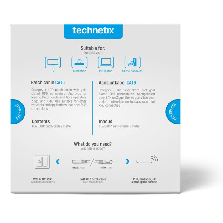 Technetix CAT6-2M-SHOP CAT6 Patchkabel 2 mtr.