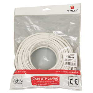 Triax CAT6 patchkabel 15 mtr Wit