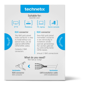 Technetix RJ45-DIY-SHOP CAT6 Connector, 2 stuks