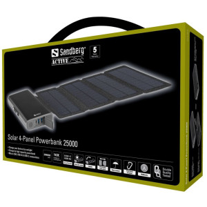 Sandberg Solar 4-Panel Powerbank 25000