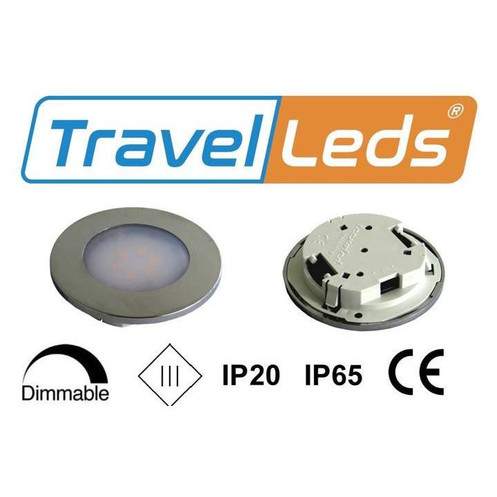 TravelLeds inb spot Ch 70mm 6+6 Leds 3K+6K schroef