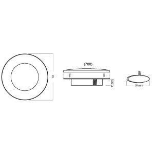 TravelLeds inb spot Ch 70mm 6+6 Leds 3K+6K schroef