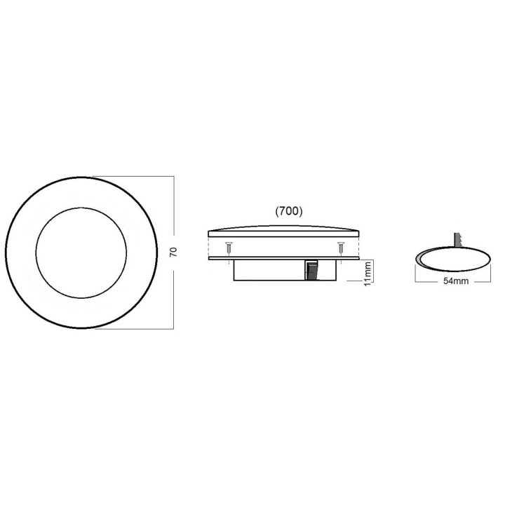 TravelLeds inb spot Ch 70mm 6+6 Leds 3K+6K schroef