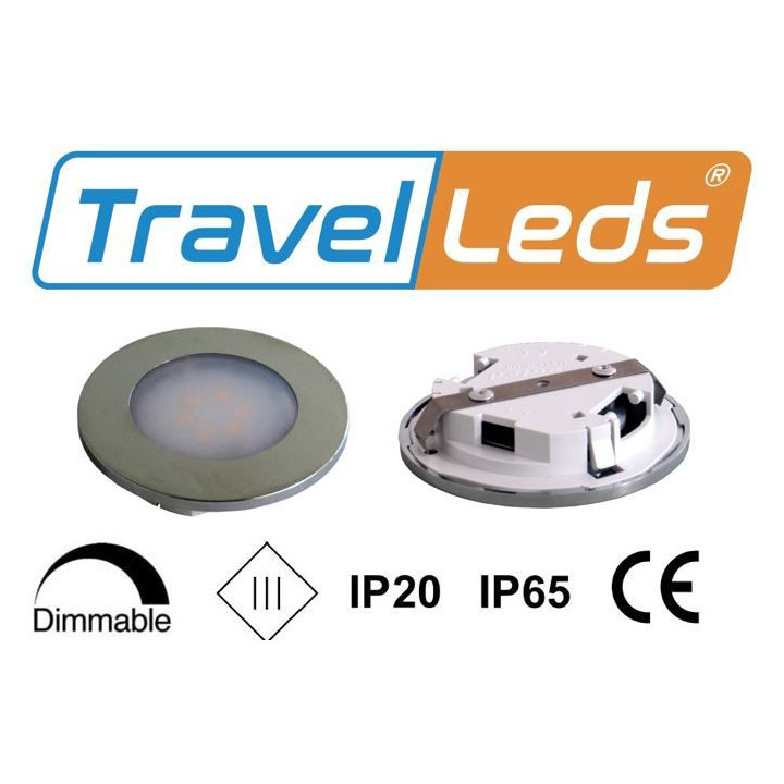 TravelLeds inb spot Ch70mm 6+6 Leds 3K+6K klem