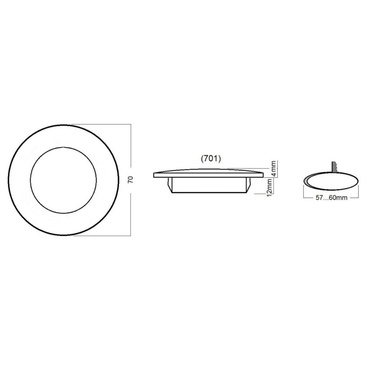 TravelLeds inb spot Ch70mm 6+6 Leds 3K+6K klem