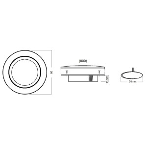TravelLeds inb spot Ch 80mm 6+6 Leds 3K+6K schroef