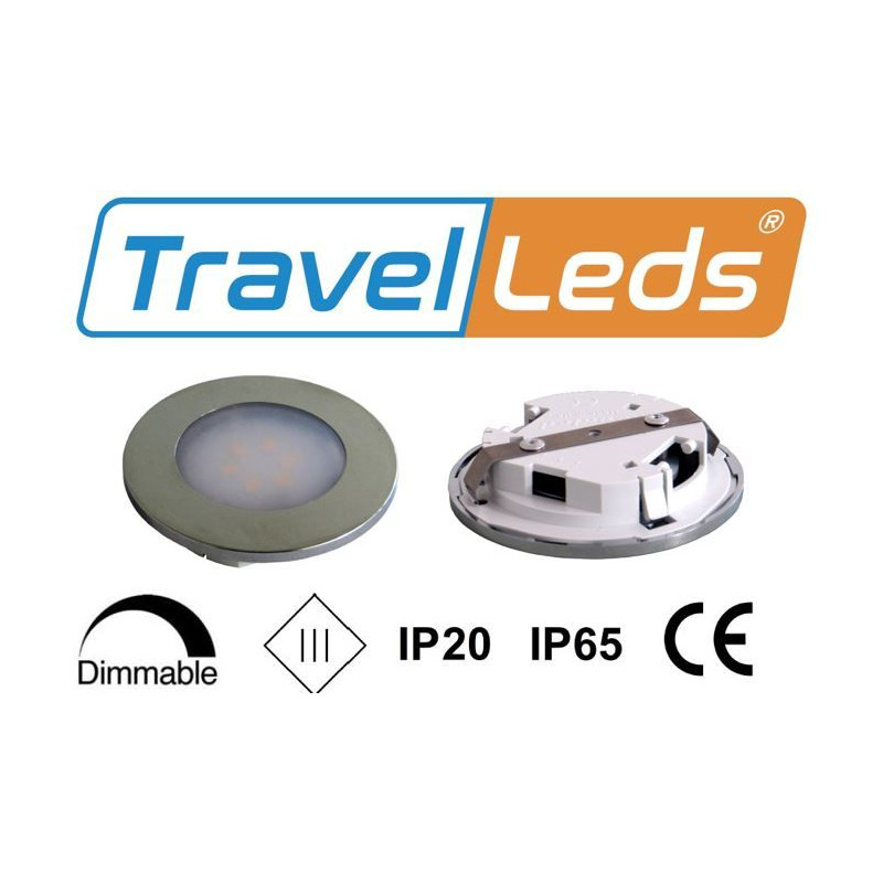 TravelLeds inb spot Ch70mm 6+6 Leds 3K+6K klem