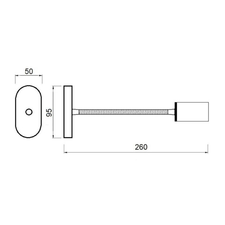 TravelLeds opb spot Ch flex led 5K 260mm opaal switch/usb