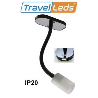TravelLeds opb spot Zw flex led 5K 260mm opaal switch/usb