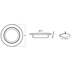 TravelLeds inb spot Ch 80mm 6+6 Leds 3K+6K klem