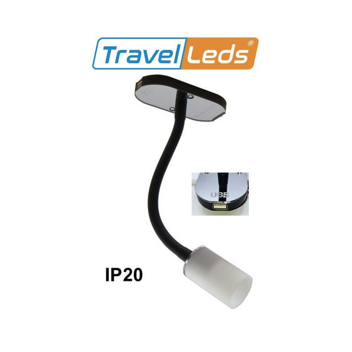 TravelLeds opb spot Zw flex led 5K 260mm opaal switch/usb