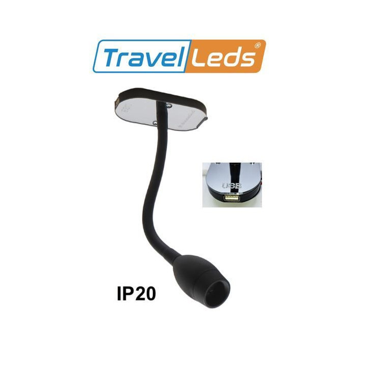 TravelLeds opb spot Zw flex led 5K 260mm Ch switch/usb