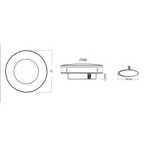 TravelLeds inb spot zwart 70mm 6+6 Leds 3K+6K schroef