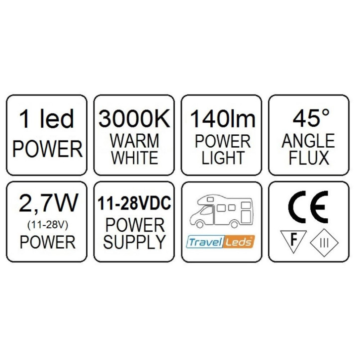 TravelLeds opb spot Ch flex led 3K 315mm switch
