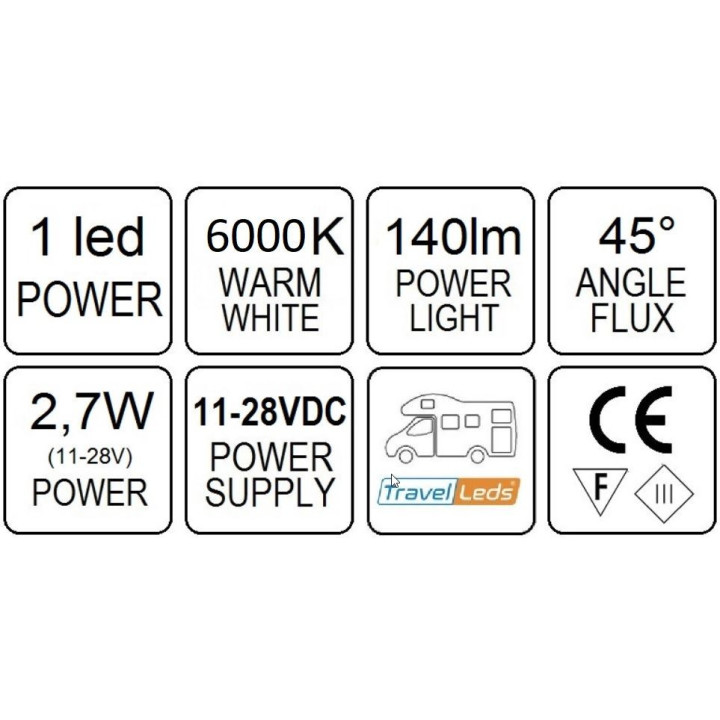 TravelLeds opb spot Ch flex led 6K 315mm switch