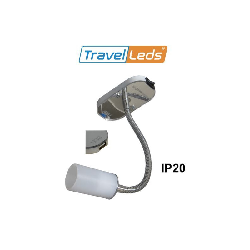 TravelLeds opb spot Ch flex led 5K 260mm opaal switch/usb