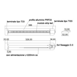 TravelLeds Lineaire alu zw COB 3K 326 mm switch