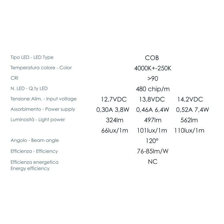 TravelLeds Lineaire alu zw COB 3K 326 mm switch