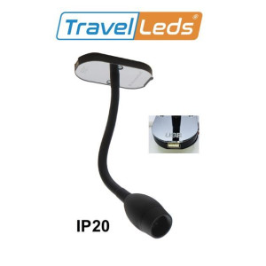 TravelLeds opb spot Zw flex led 5K 260mm Ch switch/usb