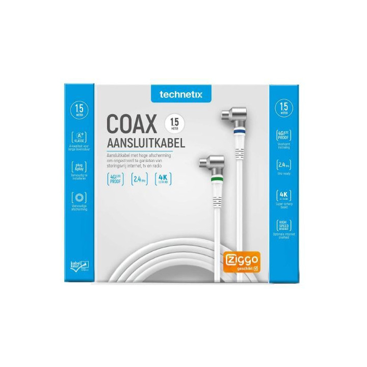 Technetix RLA++21-1.5-S SHOP CATV IEC coaxkabel 1,5m Ziggo