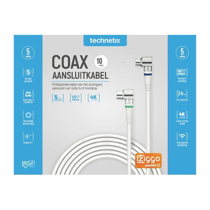 Technetix RLA++21-10-S SHOP CATV IEC Coaxkabel 10mtr. Ziggo