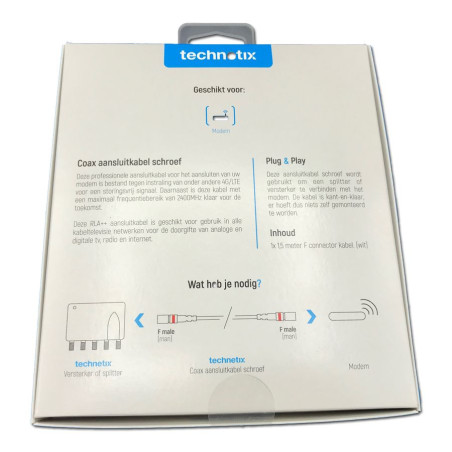 Technetix COAXIH-20M-S SHOP Coaxkabel 20 mtr. Ziggo Geschikt
